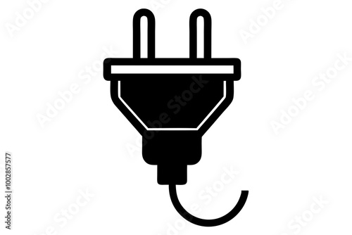 electric plug silhouette vector