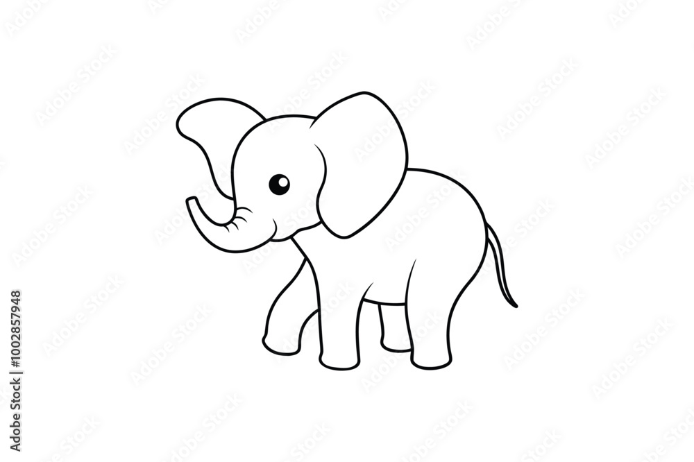 Fototapeta premium Baby elephant vector illustration