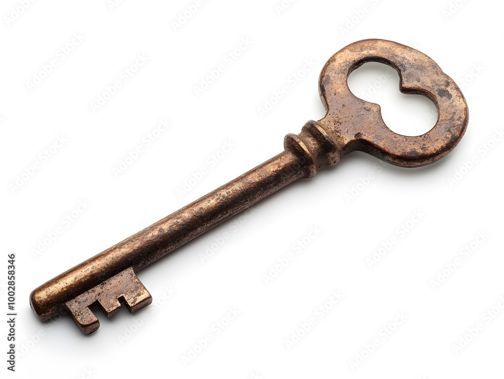 Rusty Antique Key with Weathered Metal Texture Rusty Antique Key with Weathered Metal Texture
