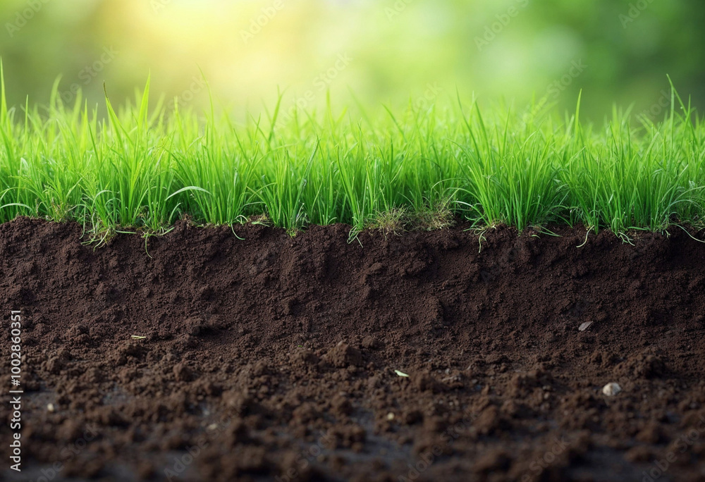 green grass in the soil green grass in the soil