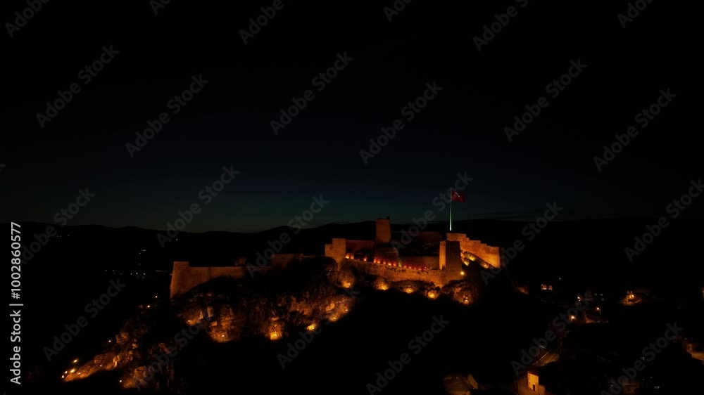 Evening view of the historical Kastamonu Castle. Turkey travel destination point. Kastamonu city, Turkey Evening view of the historical Kastamonu Castle. Turkey travel destination point. Kastamonu city, Turkey