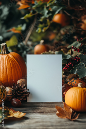 mockup card in a Thanksgiving setting