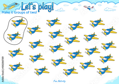 Make it groups of two fun logic game for kid activities air transport 1 photo