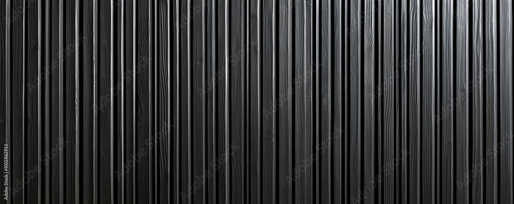 Obraz premium Dark Vertical Wooden Panels - Black Wood Wall Texture, wood, texture