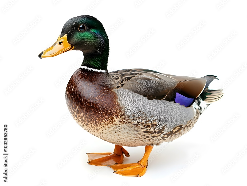 Vibrant Mallard Duck Floating on Calm Pond in Natural Habitat Vibrant Mallard Duck Floating on Calm Pond in Natural Habitat