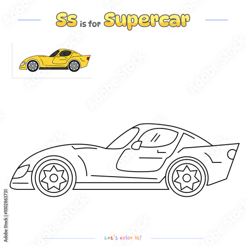 Coloring Page Supercar 1.