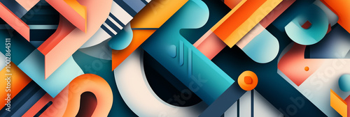 Wallpaper Mural Abstract geometric pattern with bold colors. Torontodigital.ca