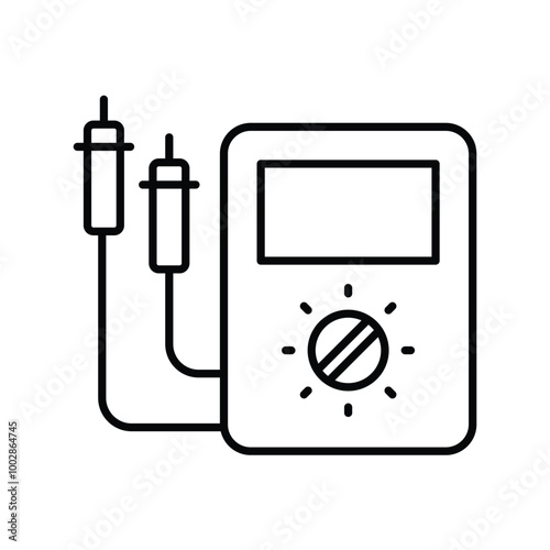 voltmeter line icon with white background vector stock illustration
