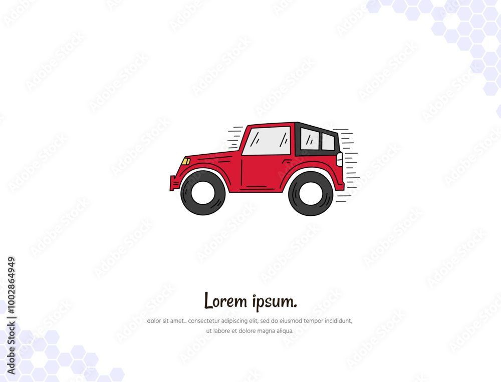 Sport Utility Vehicle simple doodle flat vector art for wall decoration landscape Sport Utility Vehicle simple doodle flat vector art for wall decoration landscape