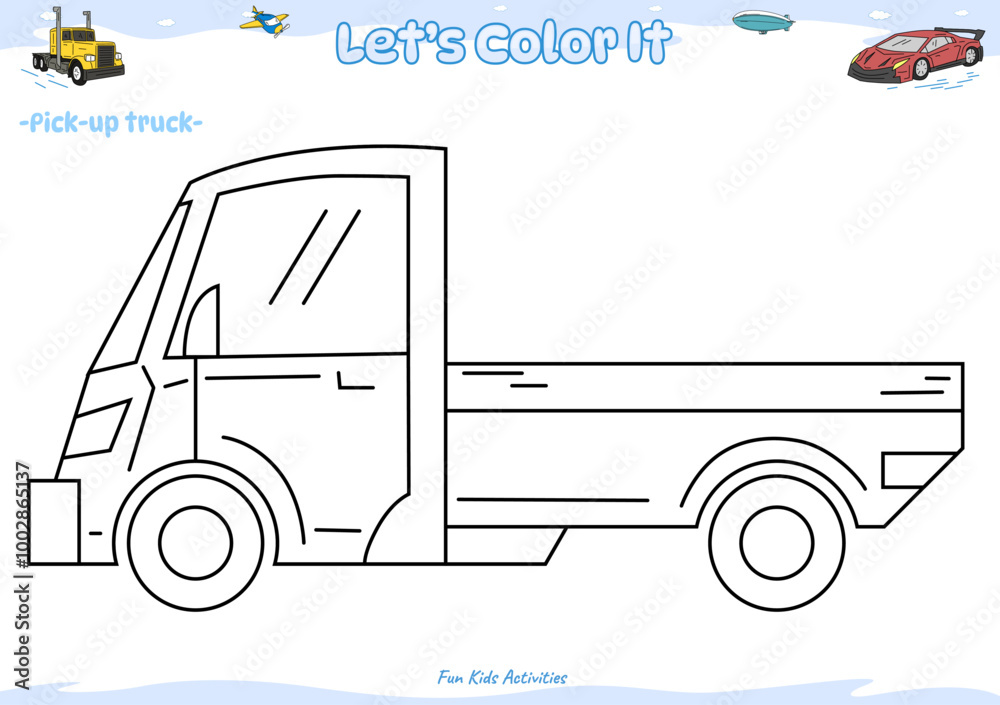 Lets color it Pick-up Truck 2 Lets color it Pick-up Truck 2
