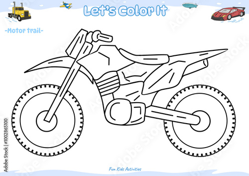 Lets color it Motor trail motorcycle photo