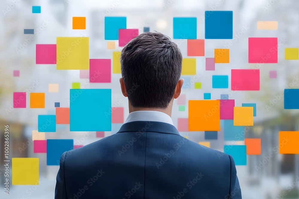 The digital visual of different colored of business man The digital visual of different colored of business man
