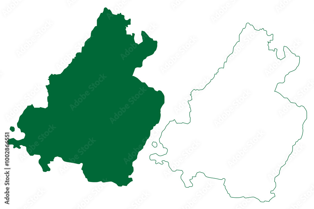 Sirohi district (Rajasthan State, Republic of India) map vector illustration, scribble sketch Sirohi map Sirohi district (Rajasthan State, Republic of India) map vector illustration, scribble sketch Sirohi map