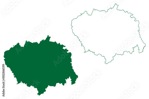 Sitapur district (Uttar Pradesh State, Republic of India) map vector illustration, scribble sketch Sitapur map photo