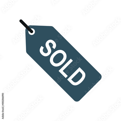 Sold Tag Sticker Icon - Vector Illustration Isolated on White Background