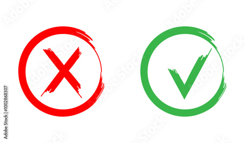 green tick check mark and red cross for web design Free Download green tick check mark and red cross for web design - GFXLoad