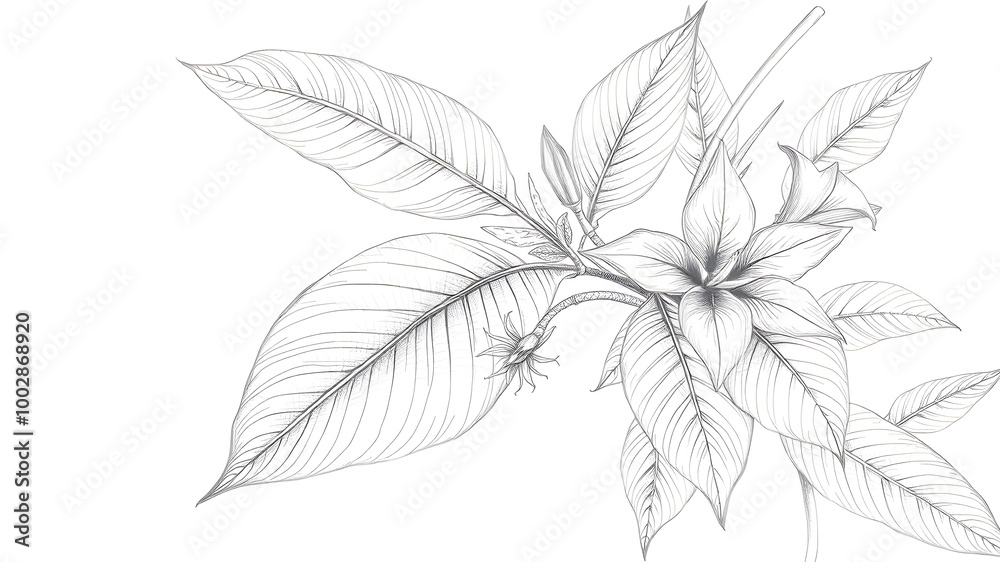 Black and white monochrome magnolia flower isolated on white background Black and white monochrome magnolia flower isolated on white background