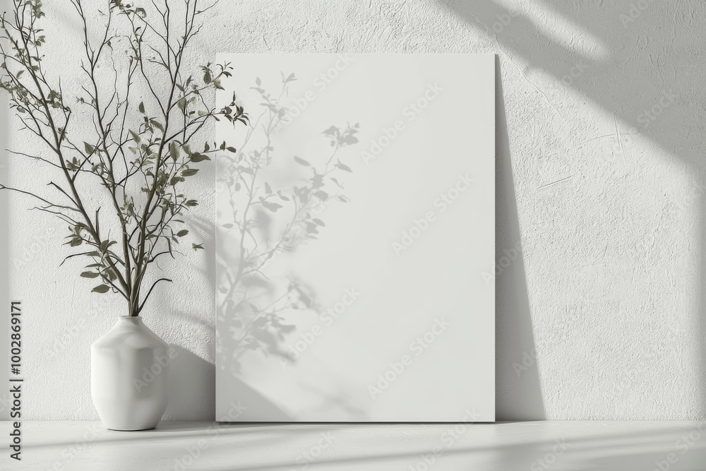 A3 Poster Mockup on White Background created with Generative AI
