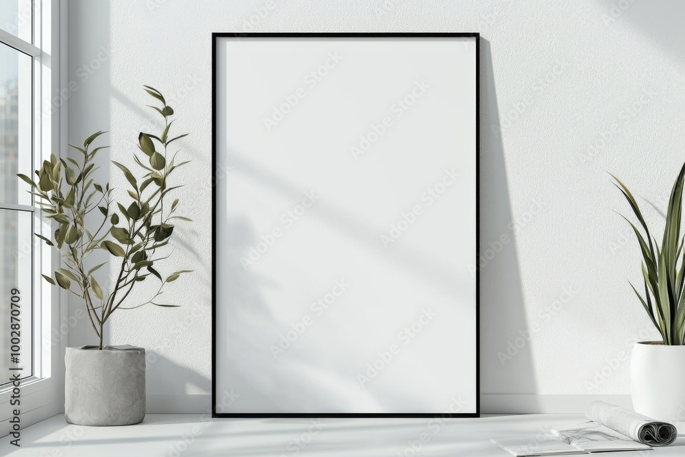 A3 Poster Mockup on White Background created with Generative AI A3 Poster Mockup on White Background created with Generative AI