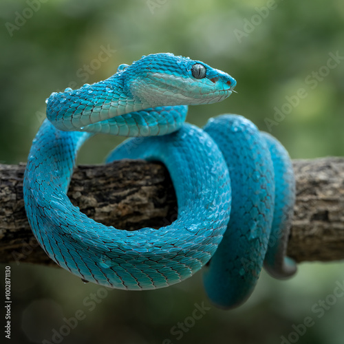 Blue White Lipped Pit Viper (Trimeresurus insularis) is a venomous pit viper found in Lesser Sunda Islands, Indonesia.