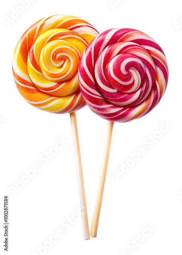Colorful lollipop isolated on transparent background