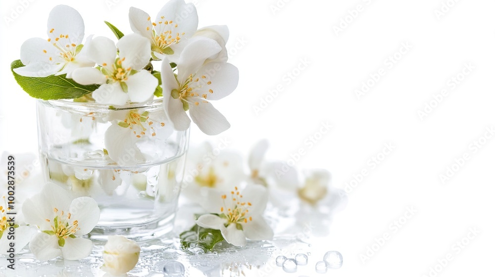 white jasmine flowers in the glass white jasmine flowers in the glass