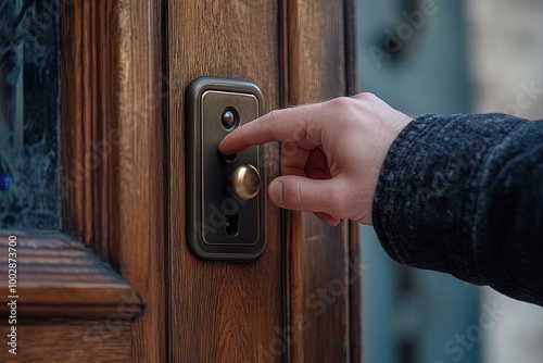 Man Pressing The Door Bell, Generative AI