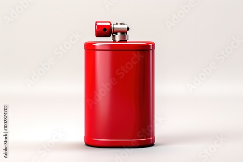 Red gas lighter isolated on white background. Selective Focus