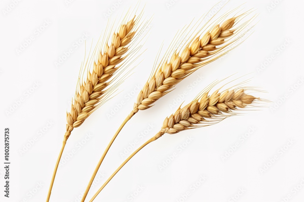 Wheat ears isolated on a white background