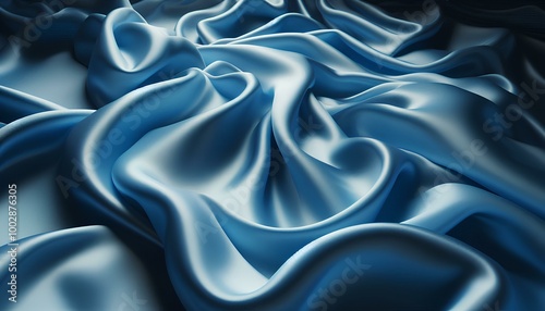 Blue satin - fabric.