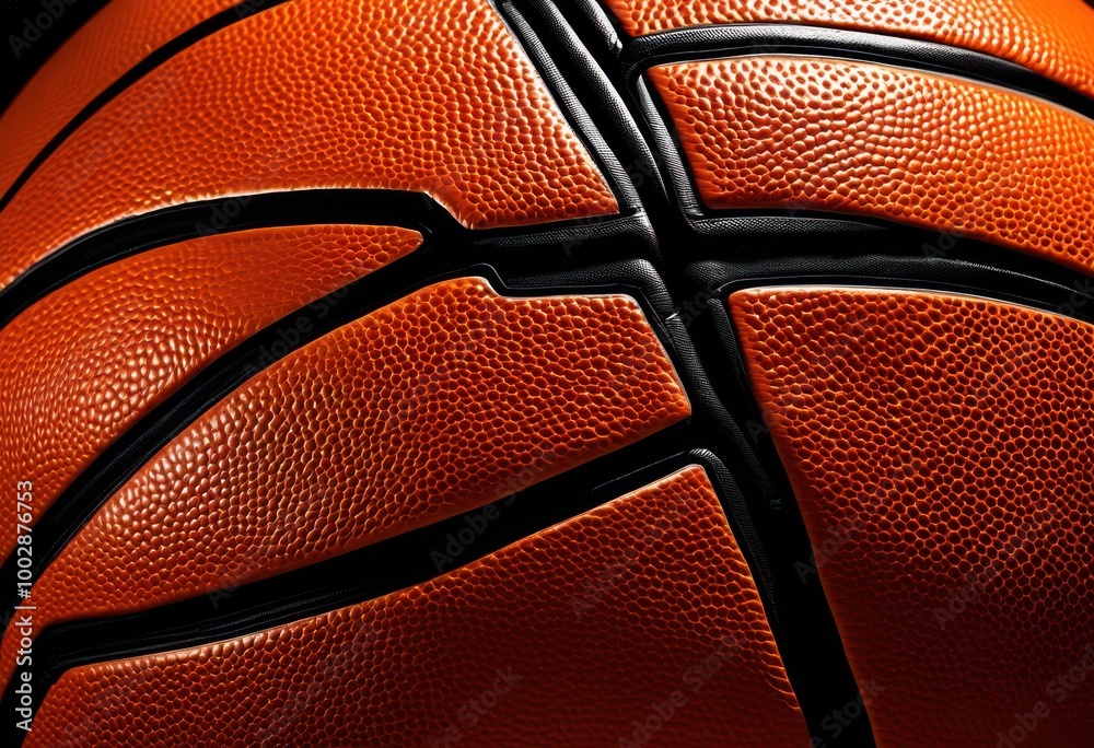 Obraz premium intricate close basketball material highlighting craftsmanship high definition, leather, texture, surface, design, grip, rubber, color, stitch, seam