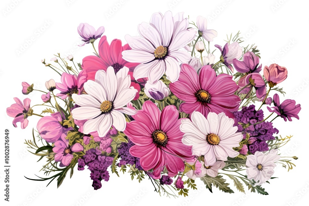 The Beautiful bouquet pink flowers on white background isolated The Beautiful bouquet pink flowers on white background isolated