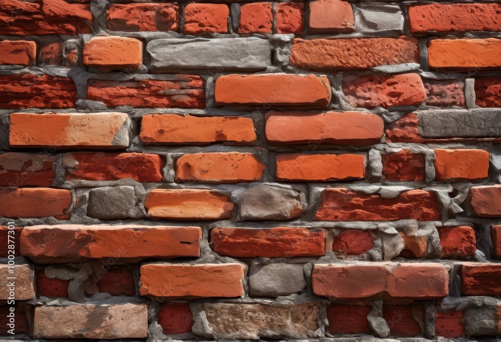 Fototapeta premium close detailed exploration diverse brick textures interacting natural light exemplifying unique patterns colors, surface, design, material, structure