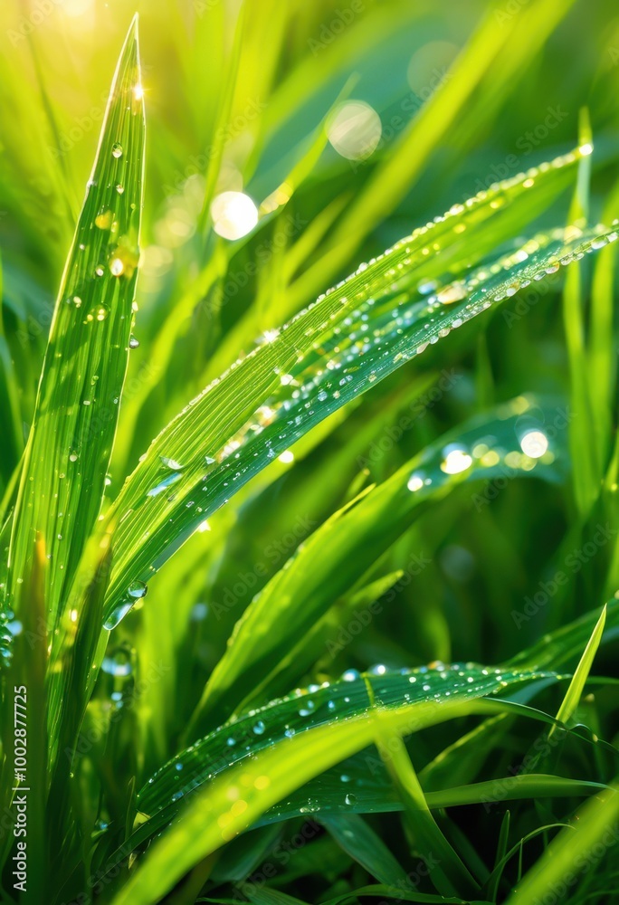 close view lush green grass blades drenched dewdrops vibrant colors captured stunning macro, nature, fresh, wet, droplet, light, detail, texture, landscape close view lush green grass blades drenched dewdrops vibrant colors captured stunning macro, nature, fresh, wet, droplet, light, detail, texture, landscape