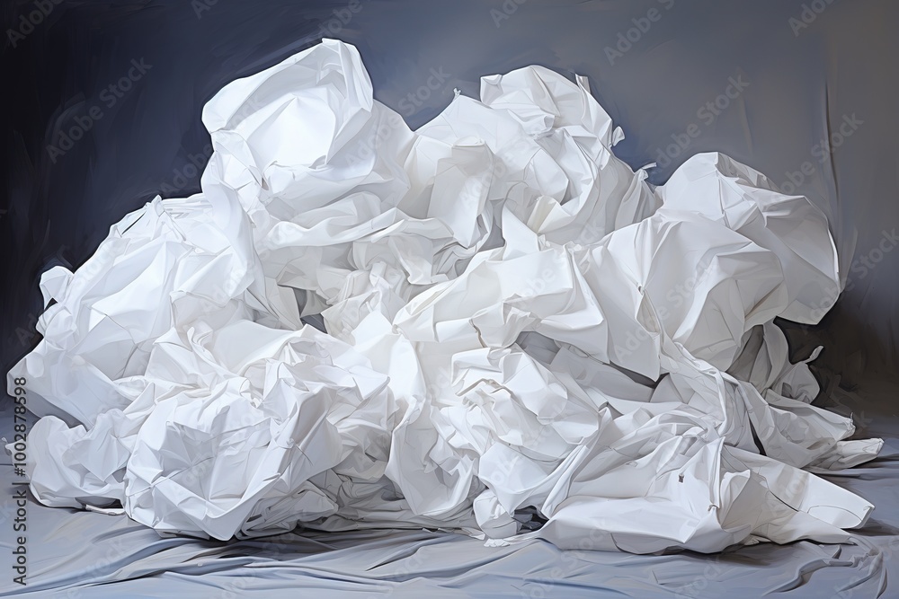 Crumpled and torn paper towels isolated on white Crumpled and torn paper towels isolated on white