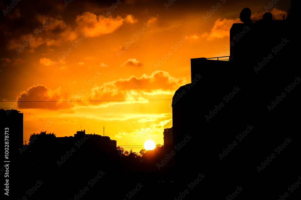 sunset over the city sunset over the city