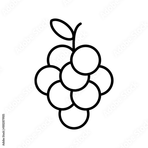 Grape icon. Grape line sign design. Grape symbol vector pictogram.