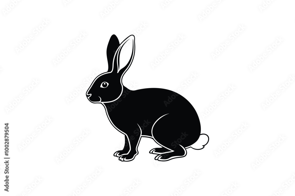 Obraz premium Rabbit silhouette vector illustration