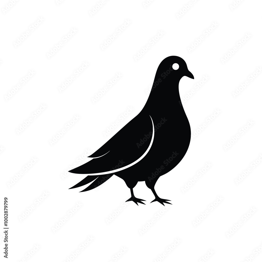 Pigeon silhouette vector illustration Pigeon silhouette vector illustration