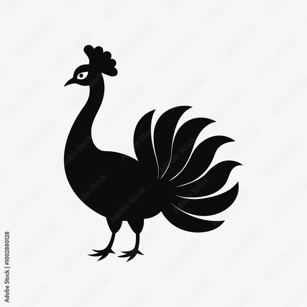 Peacock silhouette vector Peacock silhouette vector