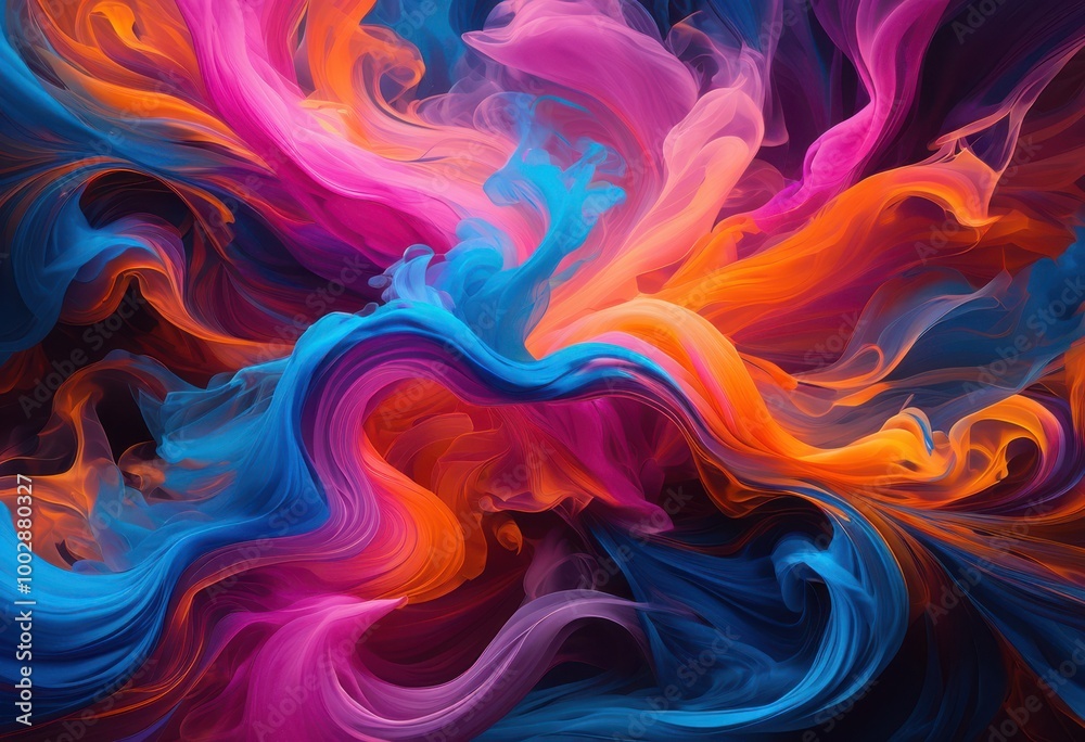 Fototapeta premium colorful dynamic smoke swirls creating vivid background intriguing twists motion effects, abstract, art, vibrant, fluid, movement, design, pattern