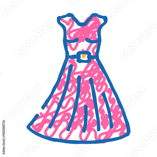 dress stylist doodle icon sketch vector. dress stylist sign. isolated symbol illustration