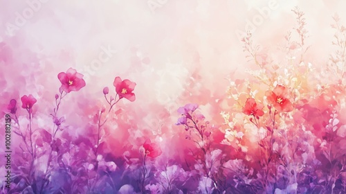 Colorful floral abstract painting with soft hues