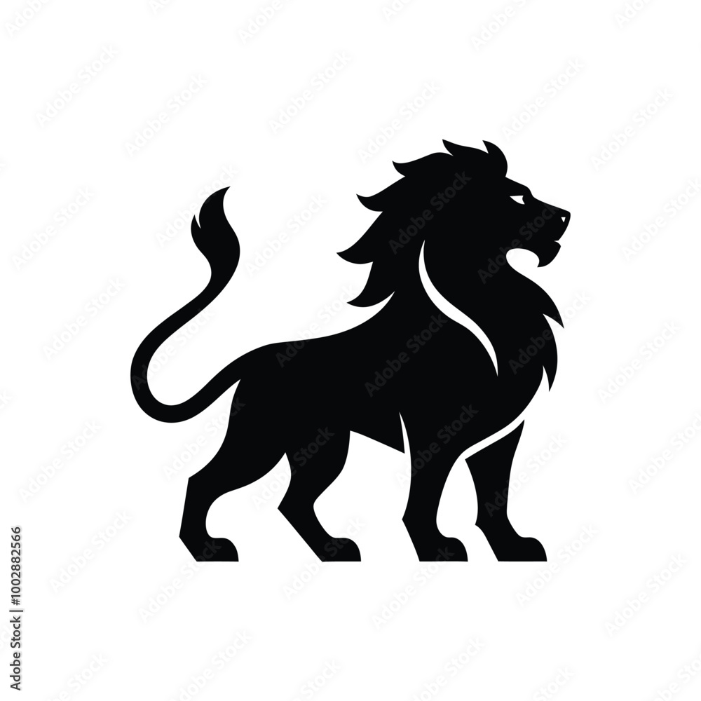 Obraz premium Lion logo icon silhouette vector illustration
