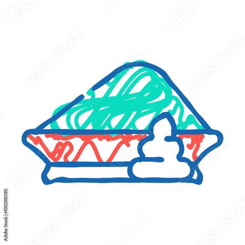 powder wasabi doodle icon sketch vector. powder wasabi sign. isolated symbol illustration