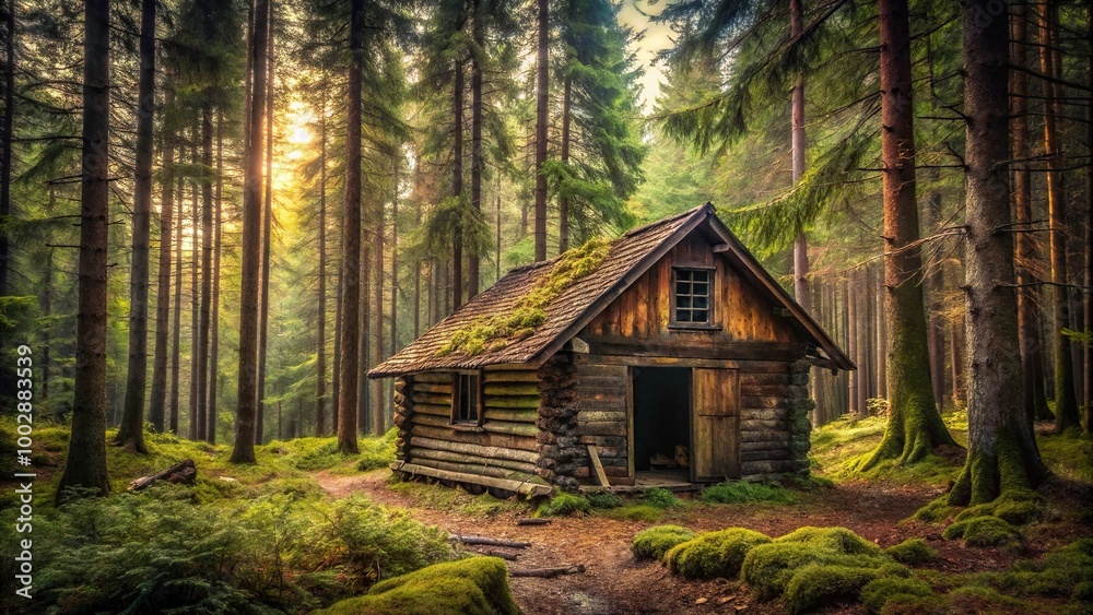 Abandoned cabin in a forest Abandoned cabin in a forest