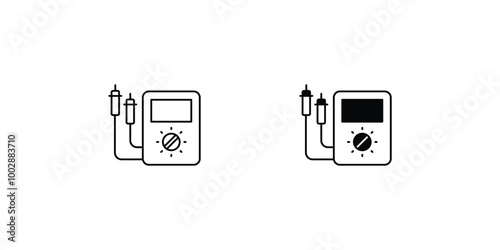voltmeter set icon with white background vector stock illustration
