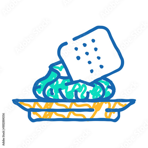 snack with wasabi doodle icon sketch vector. snack with wasabi sign. isolated symbol illustration