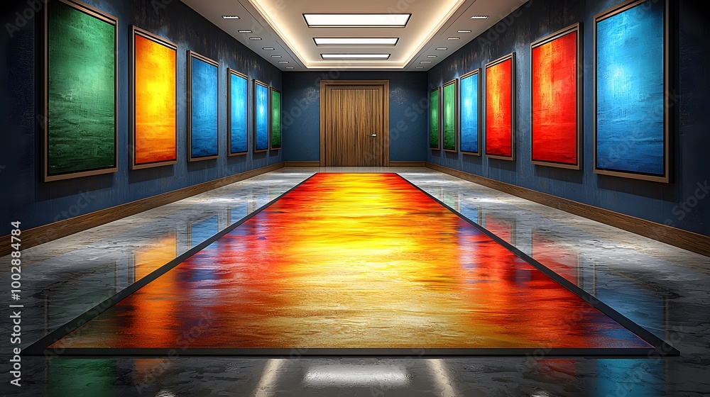 Fototapeta premium Colorful Gallery with Futuristic Vibe