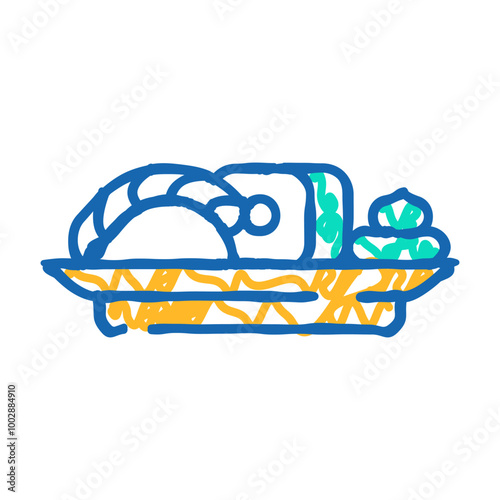 sushi japanese cuisine meal with wasabi doodle icon sketch vector. sushi japanese cuisine meal with wasabi sign. isolated symbol illustration